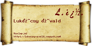 Lukácsy Évald névjegykártya
